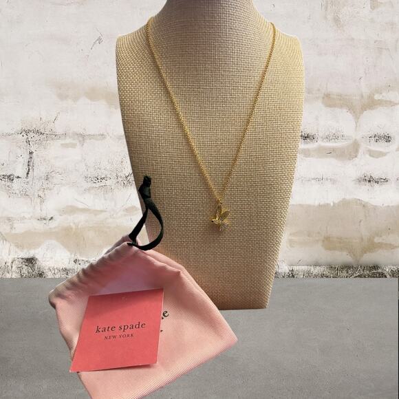 Kate Spade NWT Grandmas Closet Hummingbird Mini Pendant Necklace - Picture 1 of 3